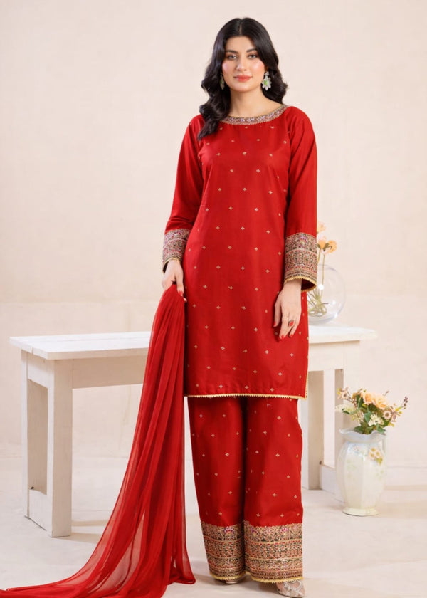 Zeenat & Zoha Red Festive Women 3pcs