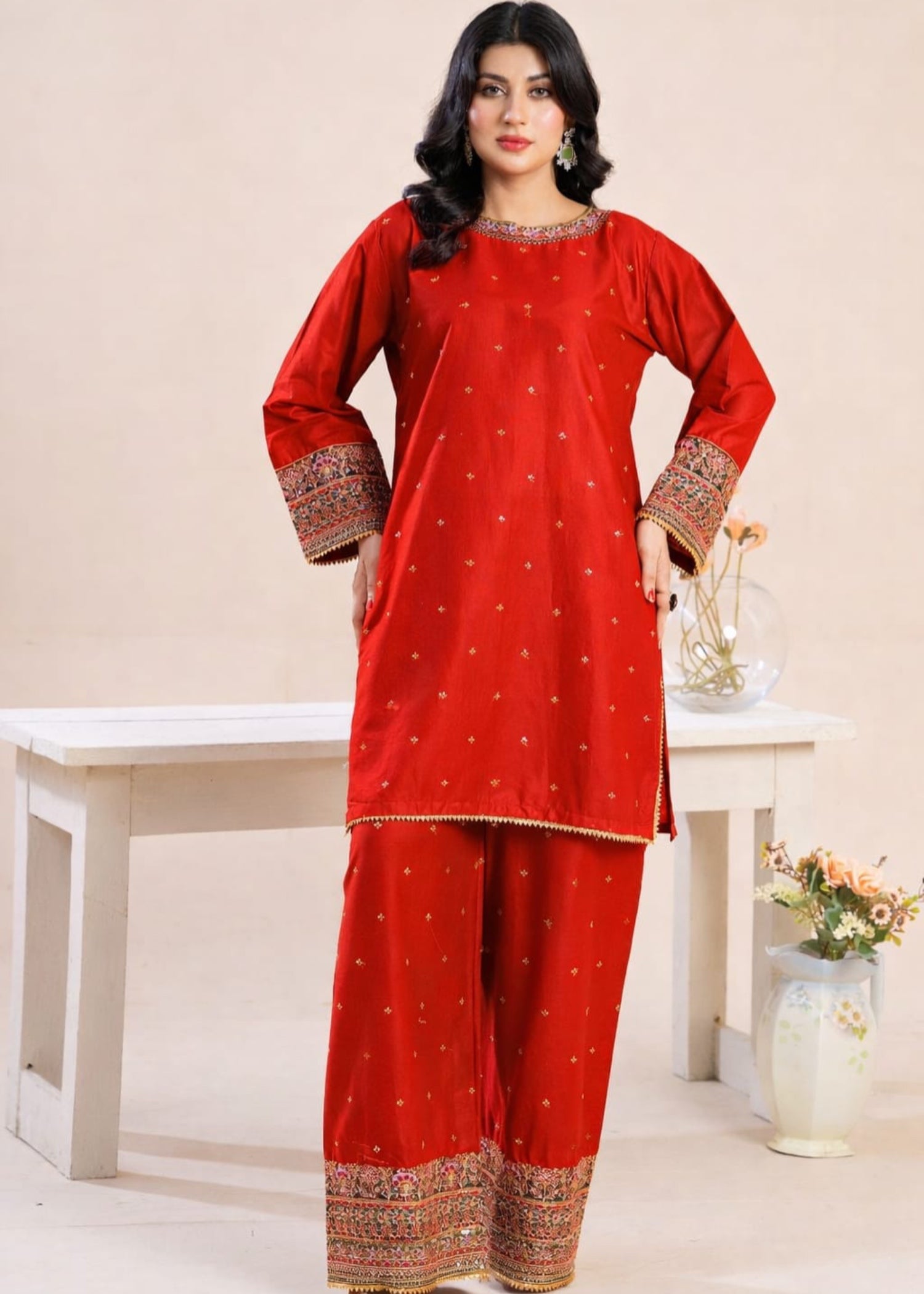 Zeenat & Zoha Red Festive Women 3pcs