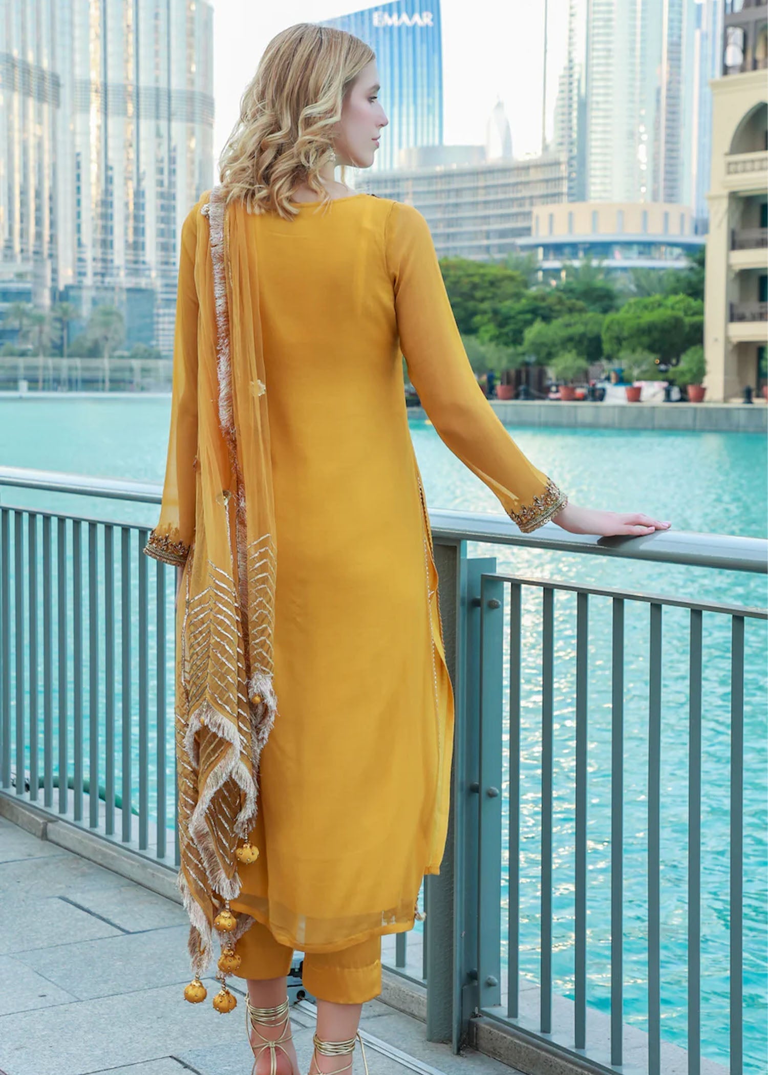 Khuda Baksh Creations Z 278 Mustard Women 4pcs