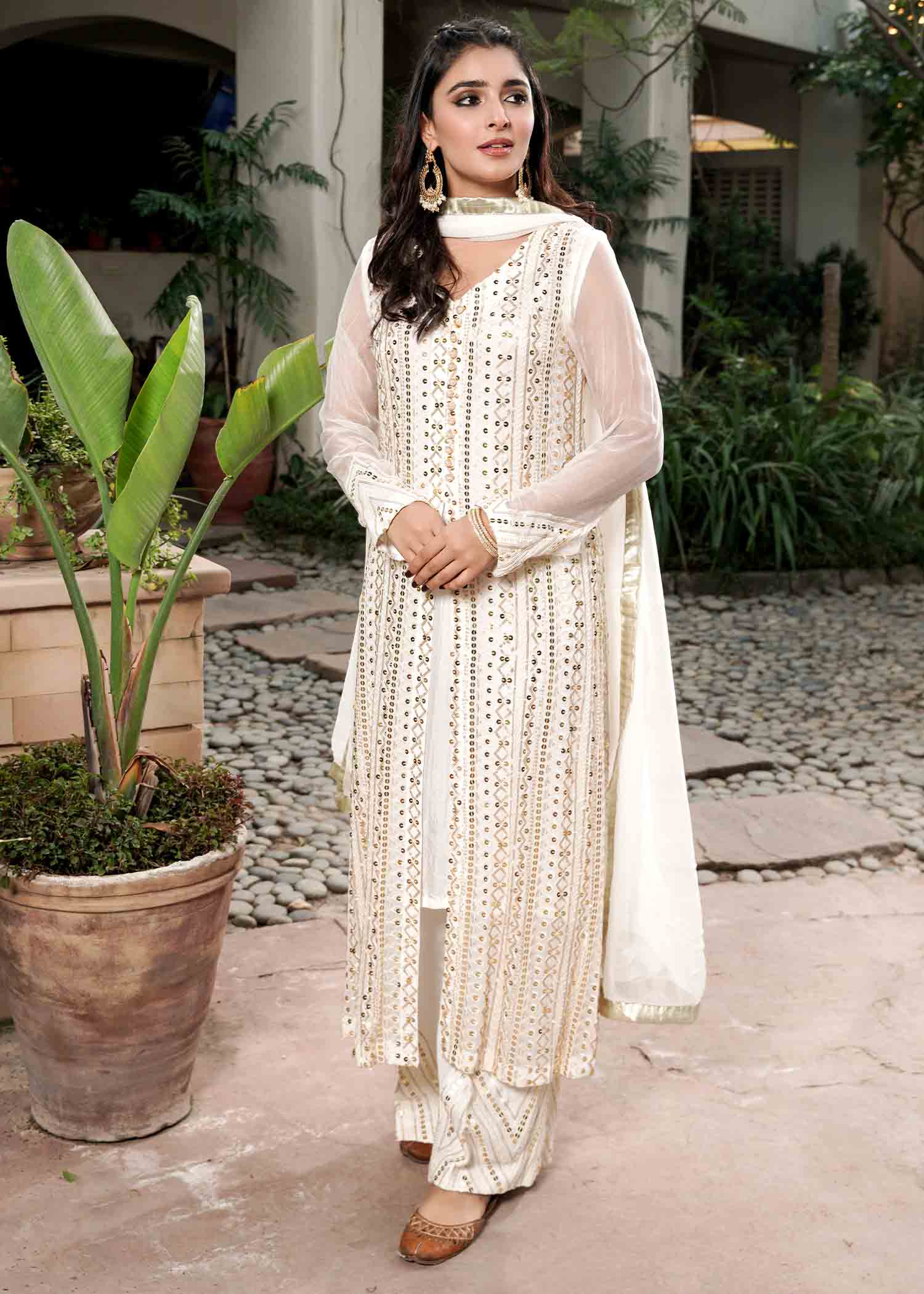 Rang-e-Haya Ufaq/White Women 4pcs