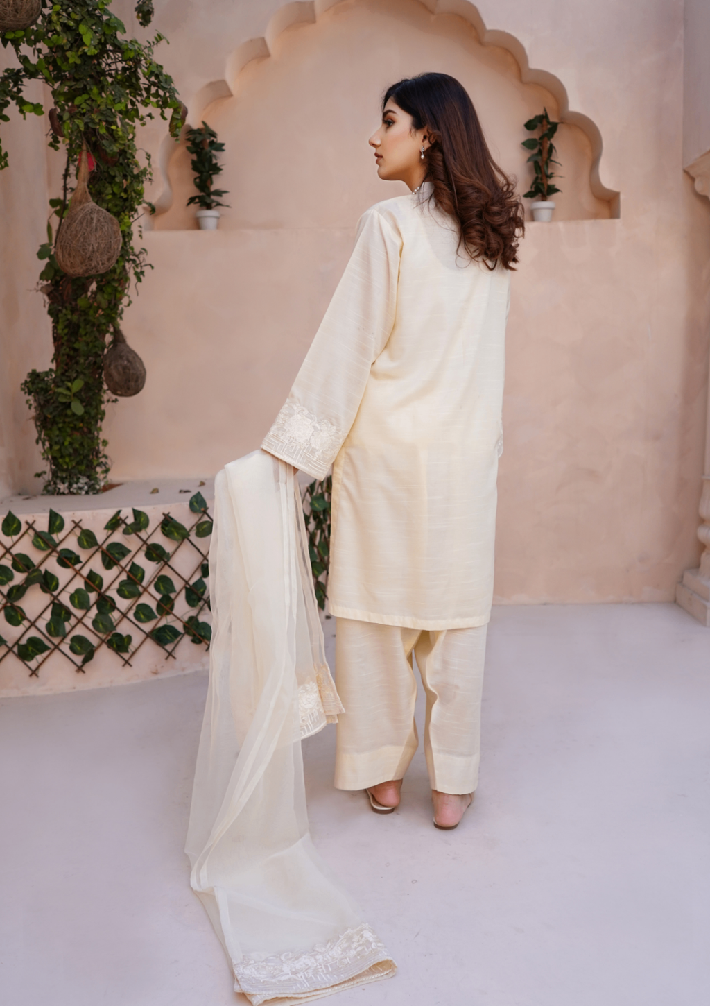 Yolo Pret Embroidered Raw Silk with Farshi Shalwar with Organza Embroidered Bordered Dupatta JASHAN S25 0039 Women 3pcs