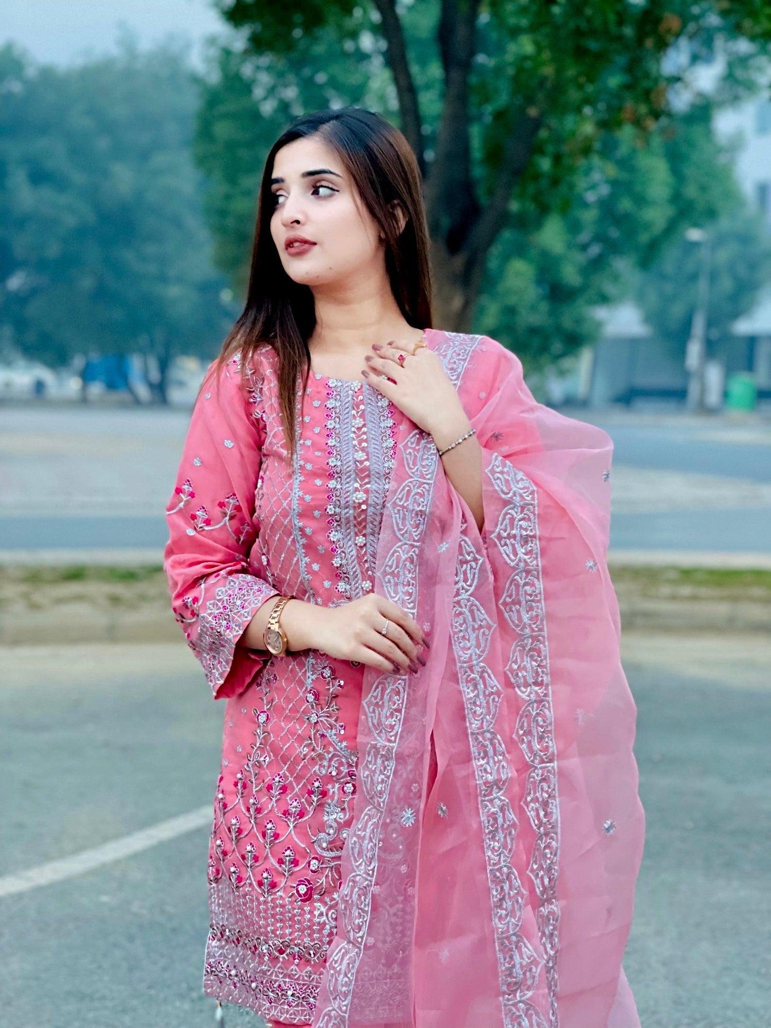 Four Season Boutique NOOR E ROSHNI PINK Women 3pcs