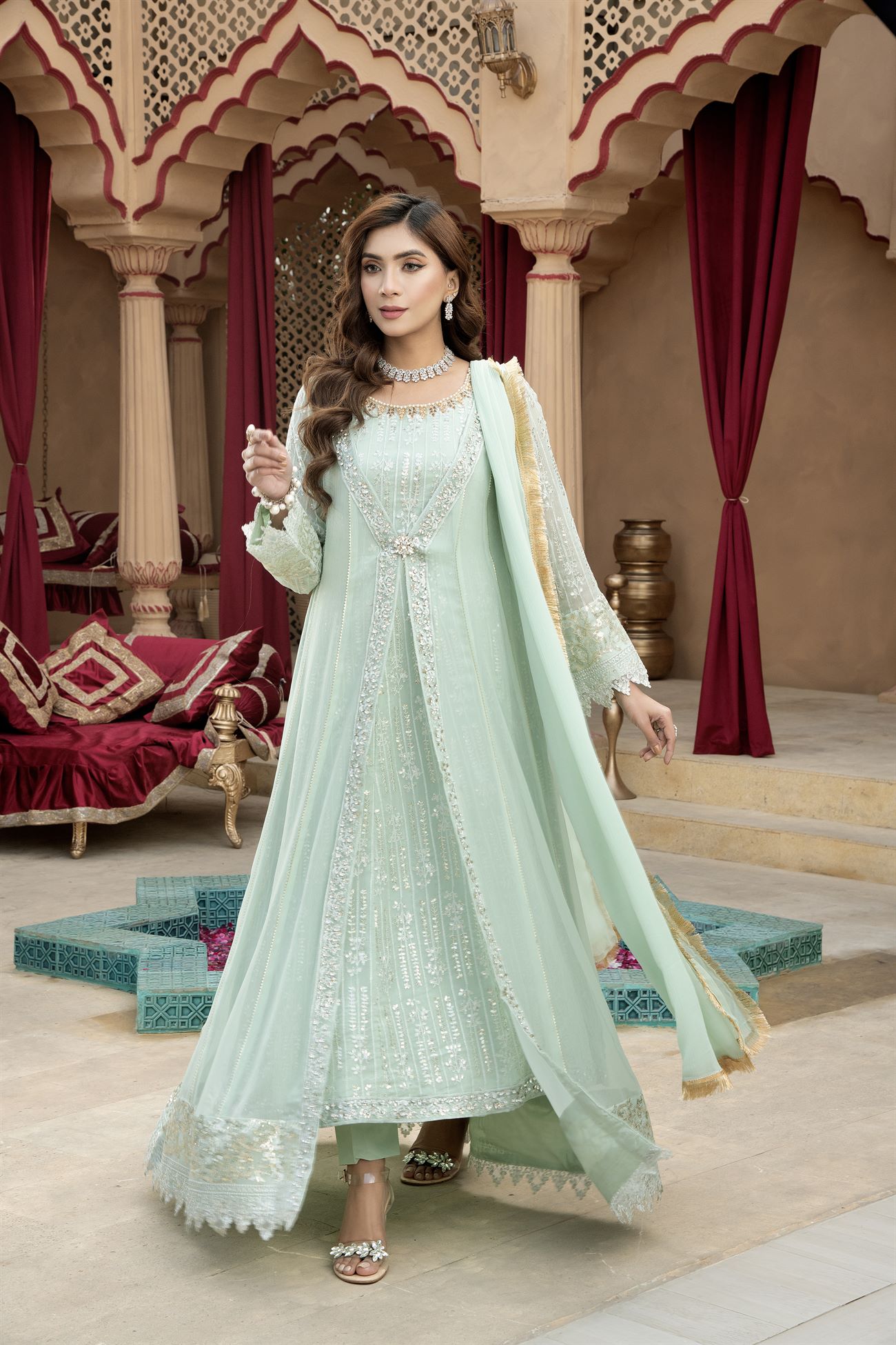 Manahils B 005 PASTEL GREEN Women 4pcs