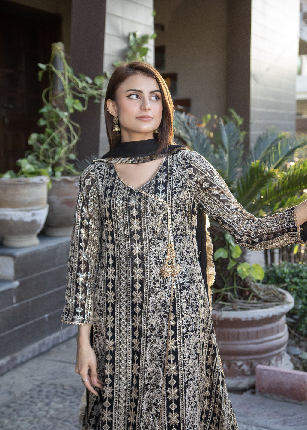 Manahils KURTI 122 BLACK Women 3pcs