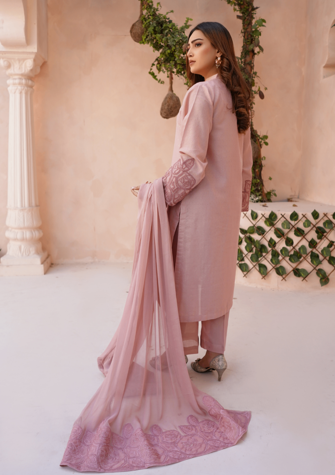 Yolo Pret Embroidered Golden Jacquard Maisuri with Chiffon Embroidered Bordered Dupatta JASHAN S25 0042 Women 3pcs