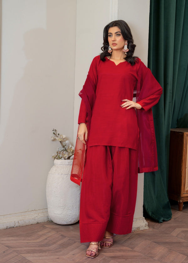 Akhrot Clothing Deep red Farshi Women 3pcs