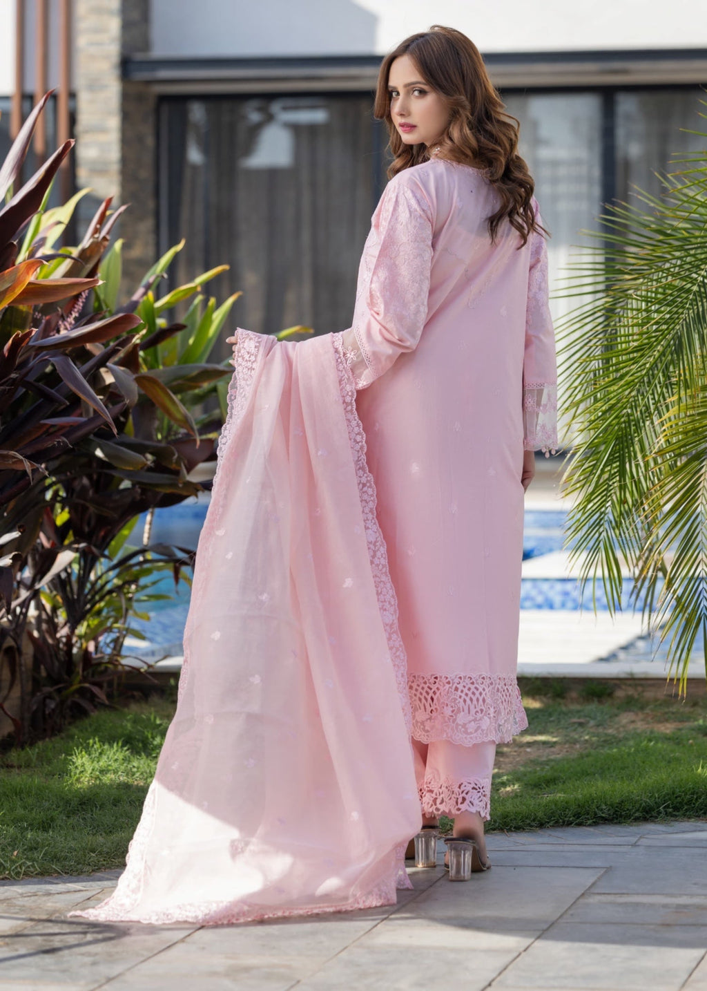 Suits By Sadia BABYPINK CHIKANKARI LAWN Women 3pcs