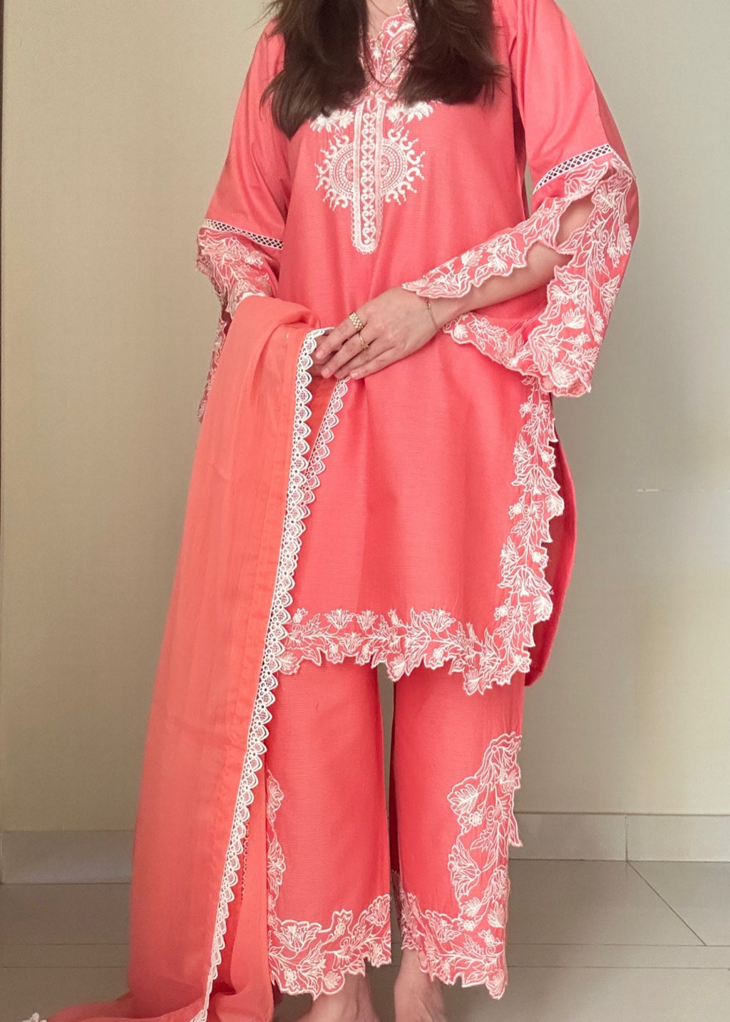 Ayesha B coral pink (mustafa) Women 3pcs