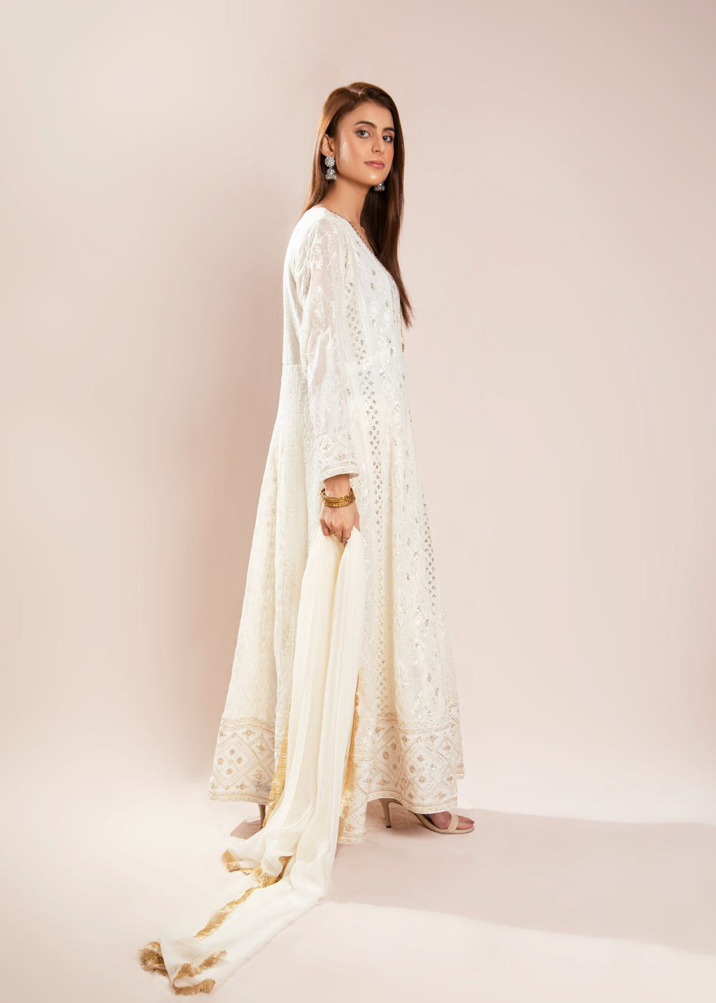 Manahils KURTI 099 MELANIE OFF WHITE Women 3pcs