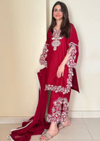 Ayesha B maroon (mustafa) Women 3pcs