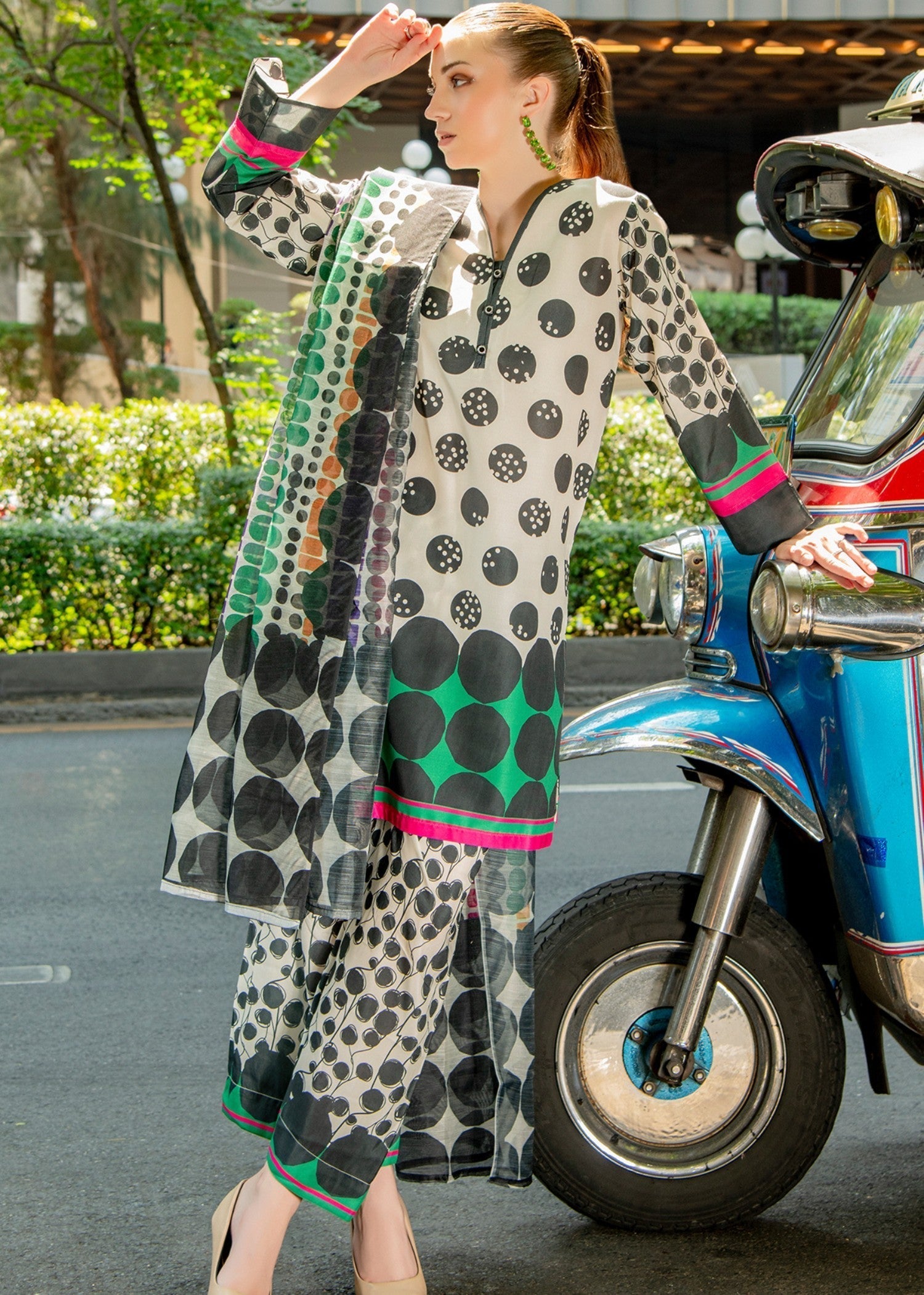 By-East Lawn Suit Printed (WHT 2) Women 3pcs