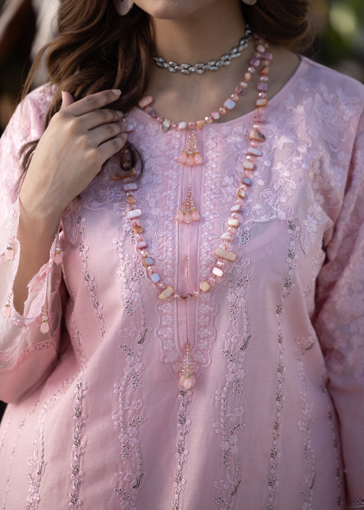 Suits By Sadia BABYPINK CHIKANKARI LAWN Women 3pcs
