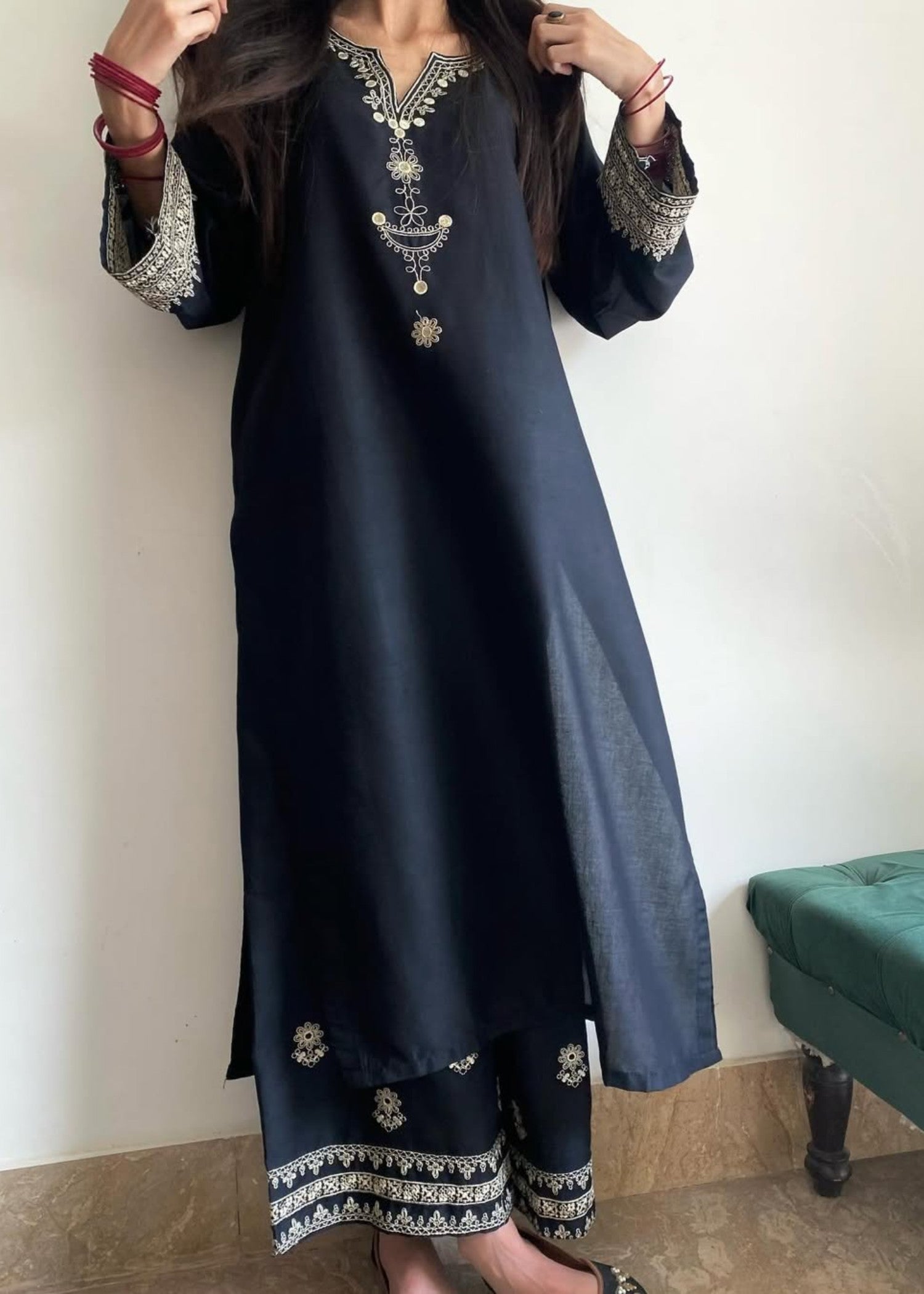 Tehzeeb Libas BLACK IRIS STITCHED Women 2pcs