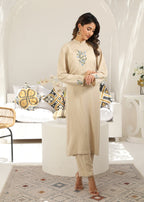 Najia Zia SAND EMBROIDERED SUIT (STITCHED) Women 2pcs