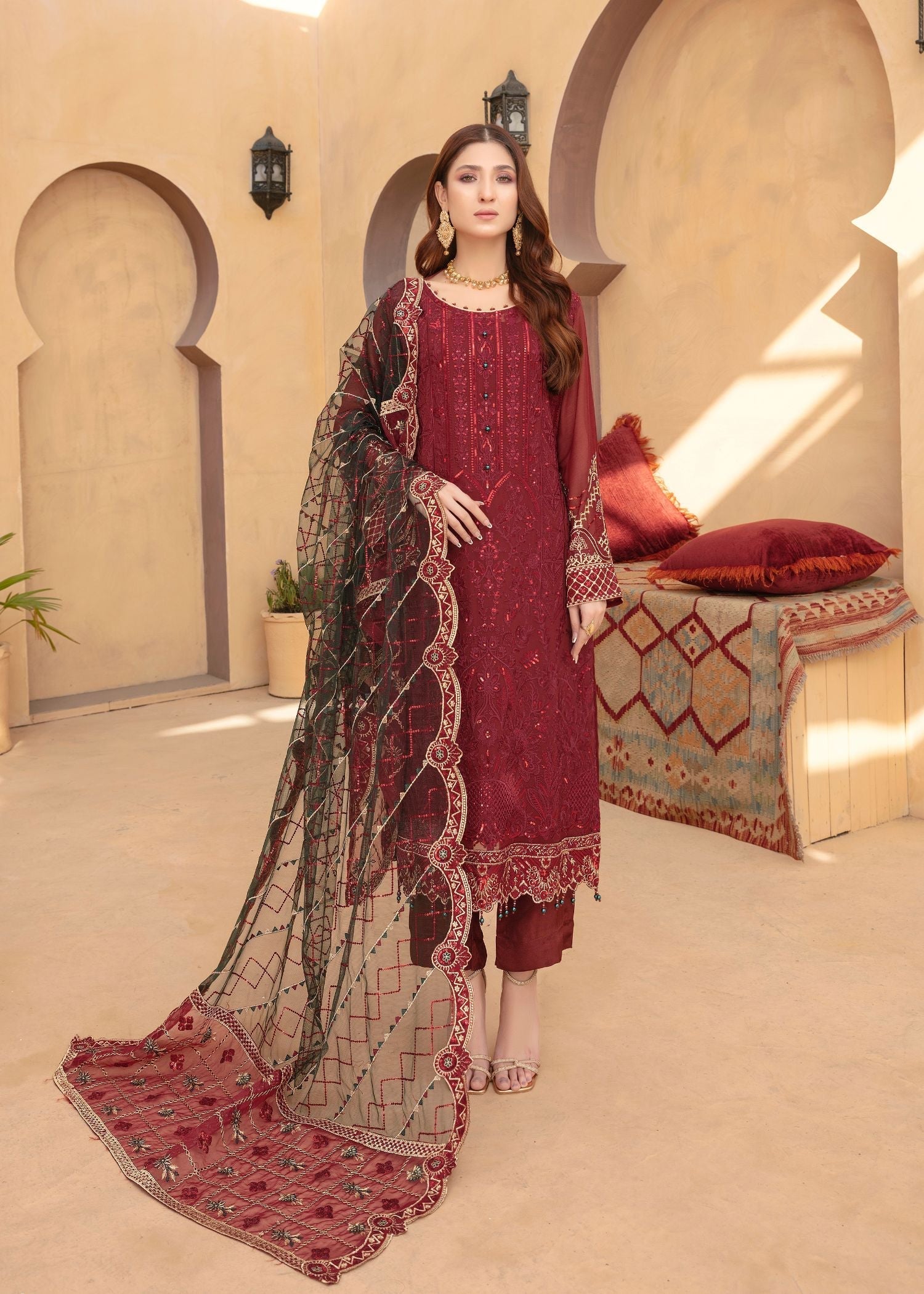 Mah-e-Rooh JJ 5105 GULAAB Women 4pcs