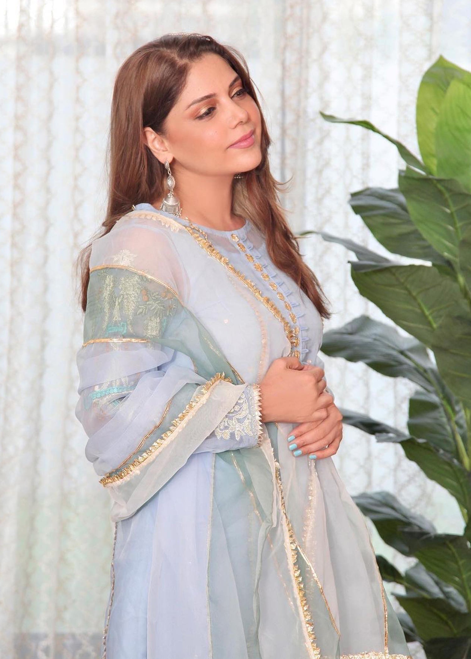 Hem Lotus Outfit Baby Blue Women 4pcs