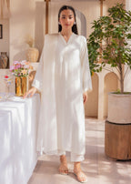 Edowlark Coconut Cream Embroidered Raw Silk Suit Women 4pcs