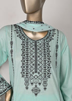 Khombi Grilled BZ 194 Moss Green Daily/Basic Wear Cotton Embroidered Dress Women 3pcs