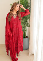 Rangoon Clothing Qurbat Maroon Women 3pcs