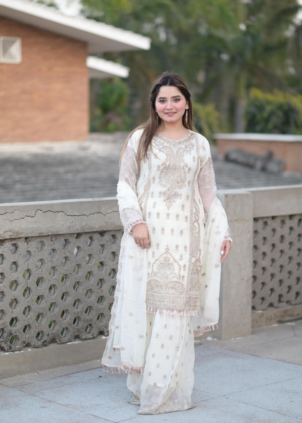 Rangoon Clothing Safeen White Women 3pcs