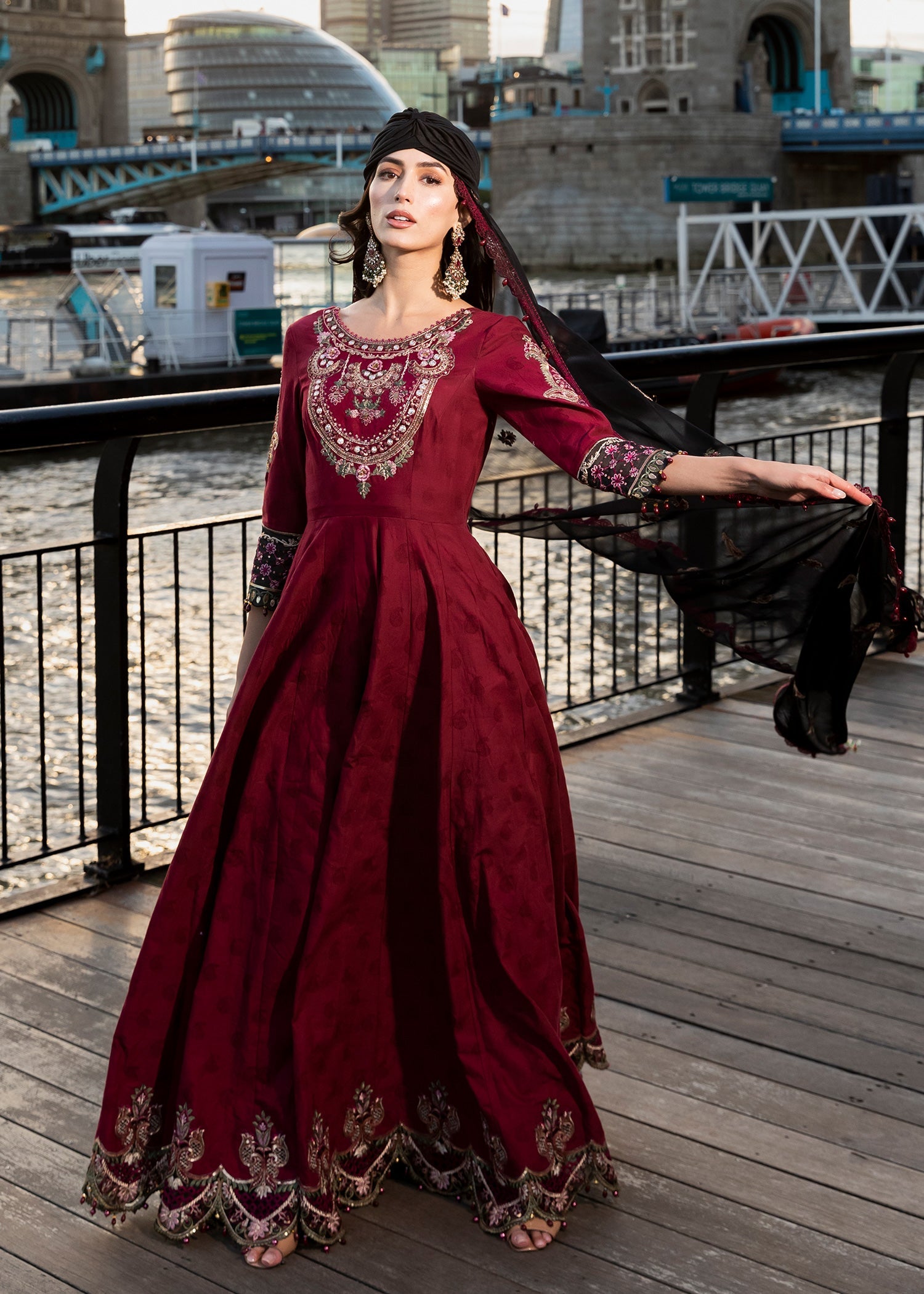 Meem Designs Maroon (Farock) Women 3pcs