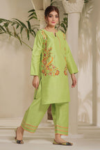 Khas Stitched Embroidered Silk Shirt & Trouser KFSE 2362