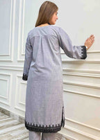 AYLA STUDIO Solid Embroidered Co ord set EAE210106 Leila Women 2pcs