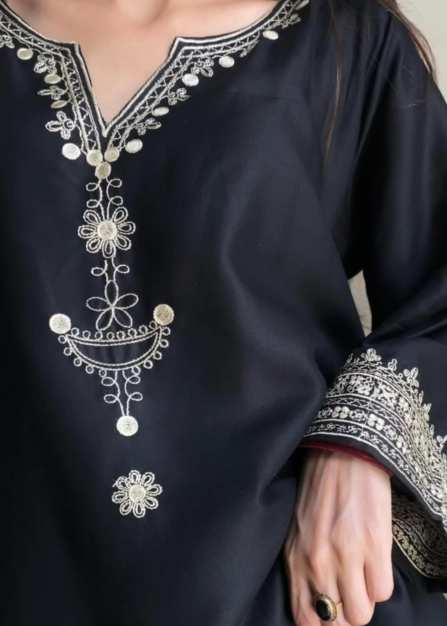 Tehzeeb Libas BLACK IRIS STITCHED Women 2pcs