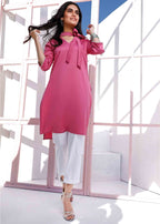 Nuqsh KH 008 Fruit Dove Pink Shirt. Off White Pants Women