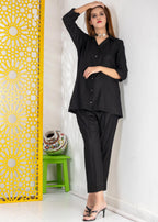 A&J Solid Black Women 2pcs