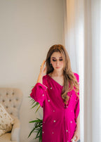 Sammy K Magenta crepe caftan Women 1pcs