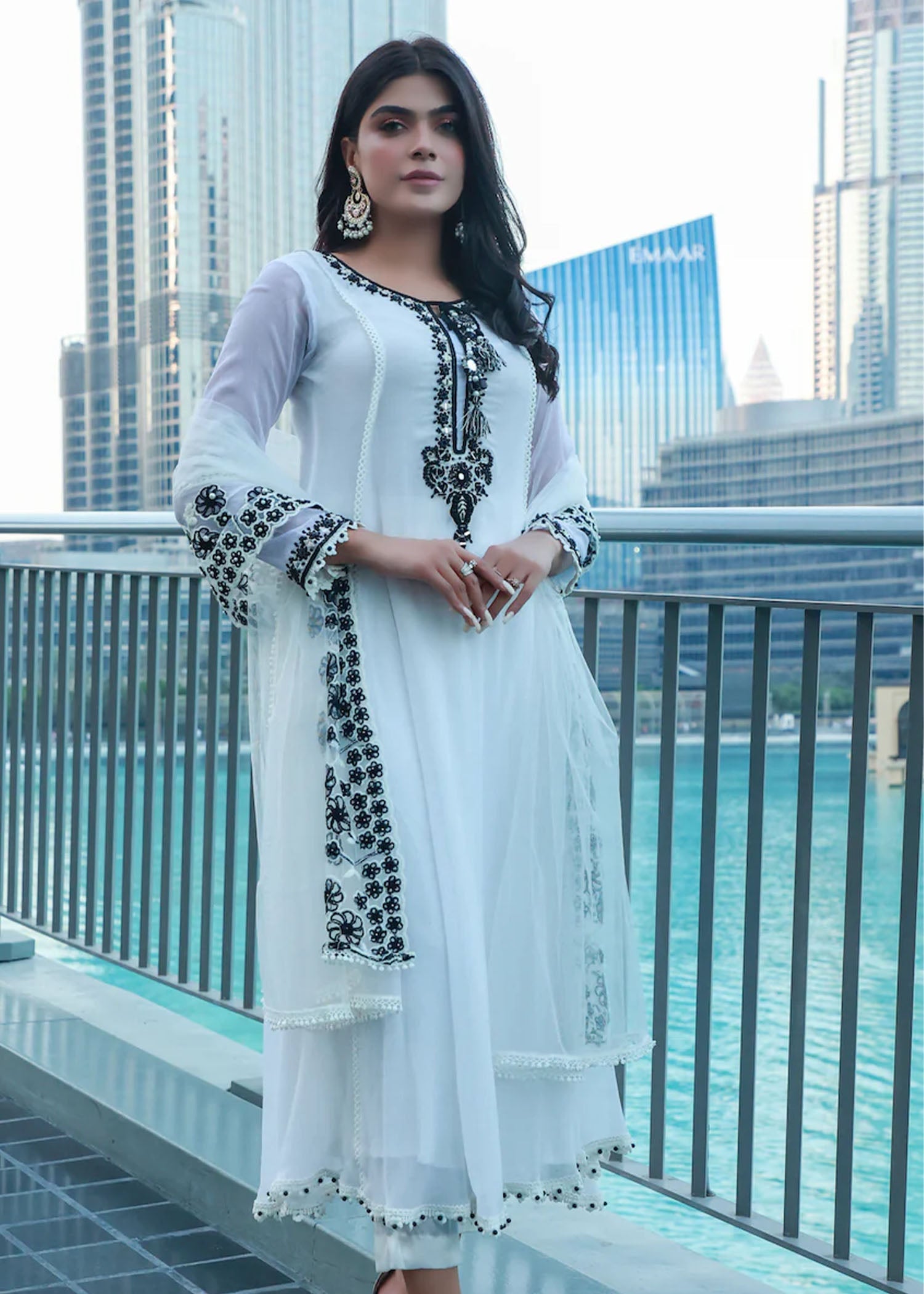 Khuda Baksh Creations Z 285 White Women 4pcs