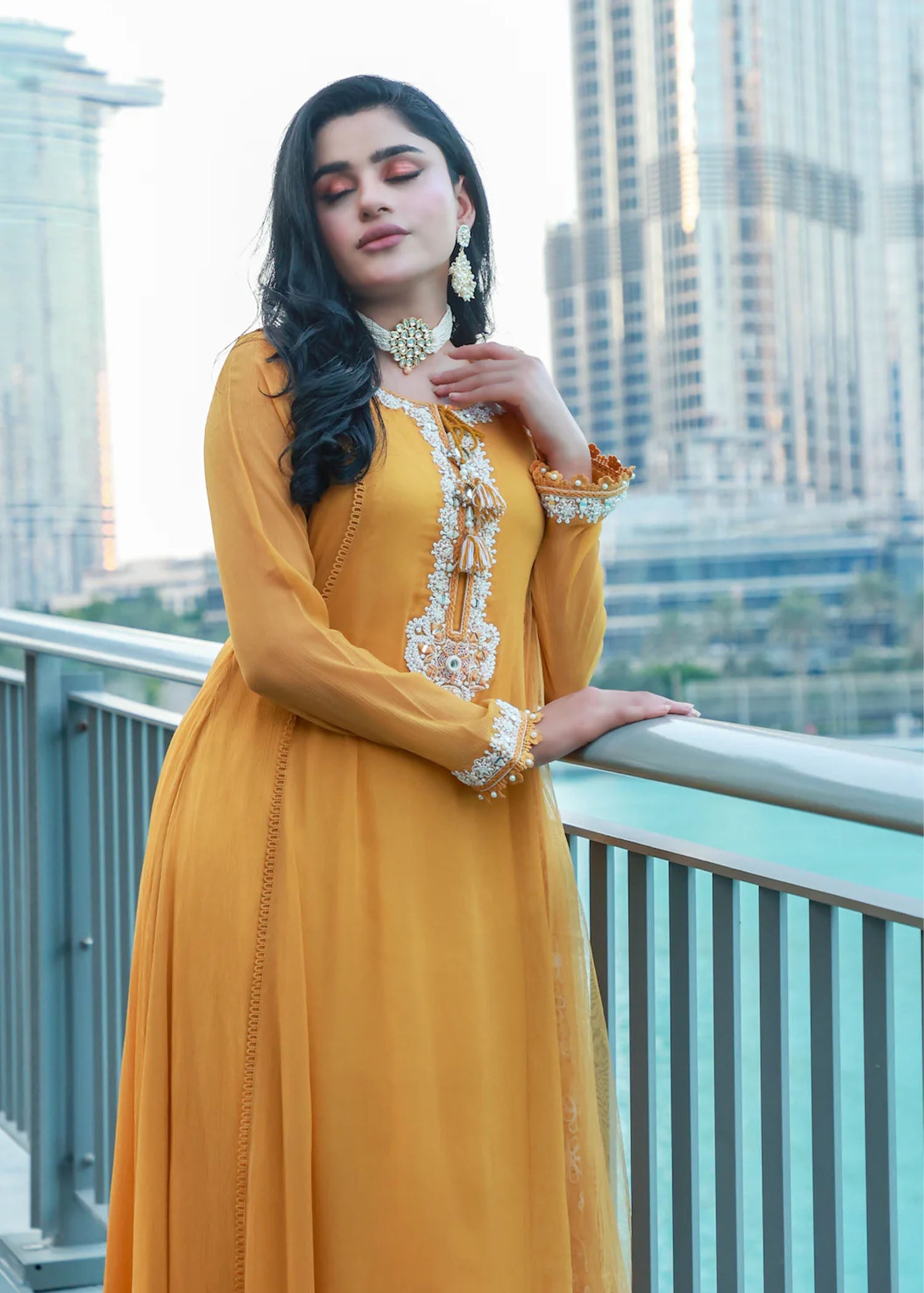 Khuda Baksh Creations Z 285 Mustard Women 4pcs