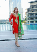 Khuda Baksh Creations Z 279 Red Women 4pcs