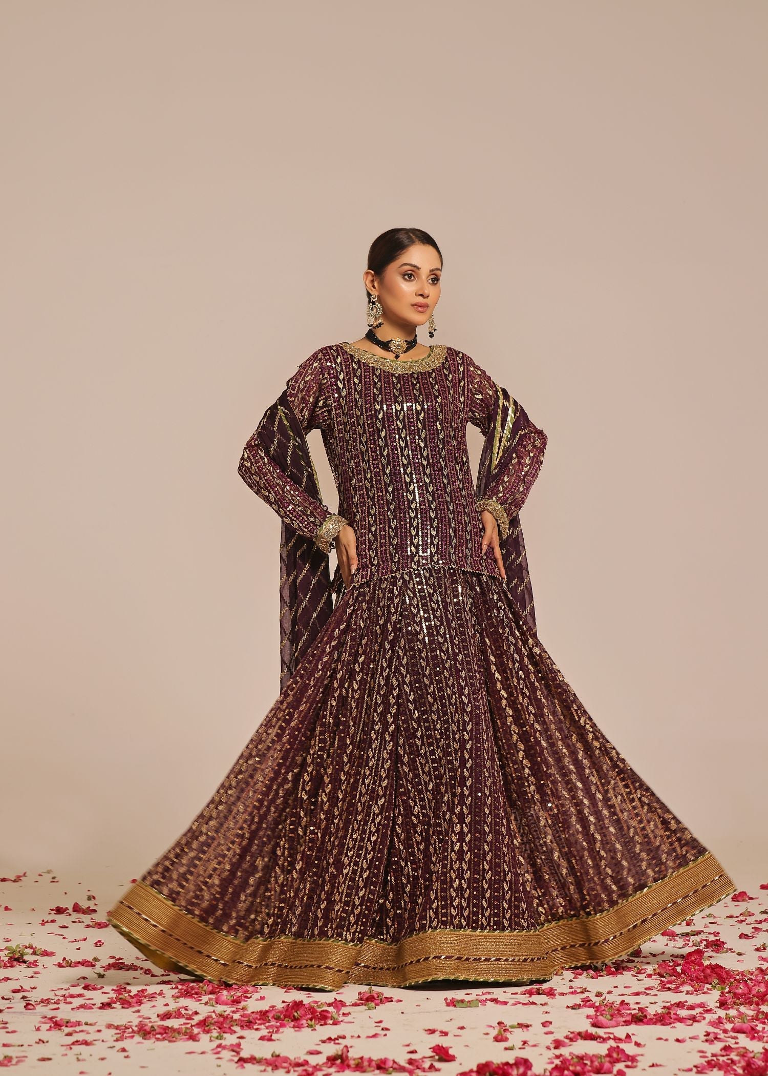 Ayesha Closet Shadmani Plum Obsession Women 3pcs