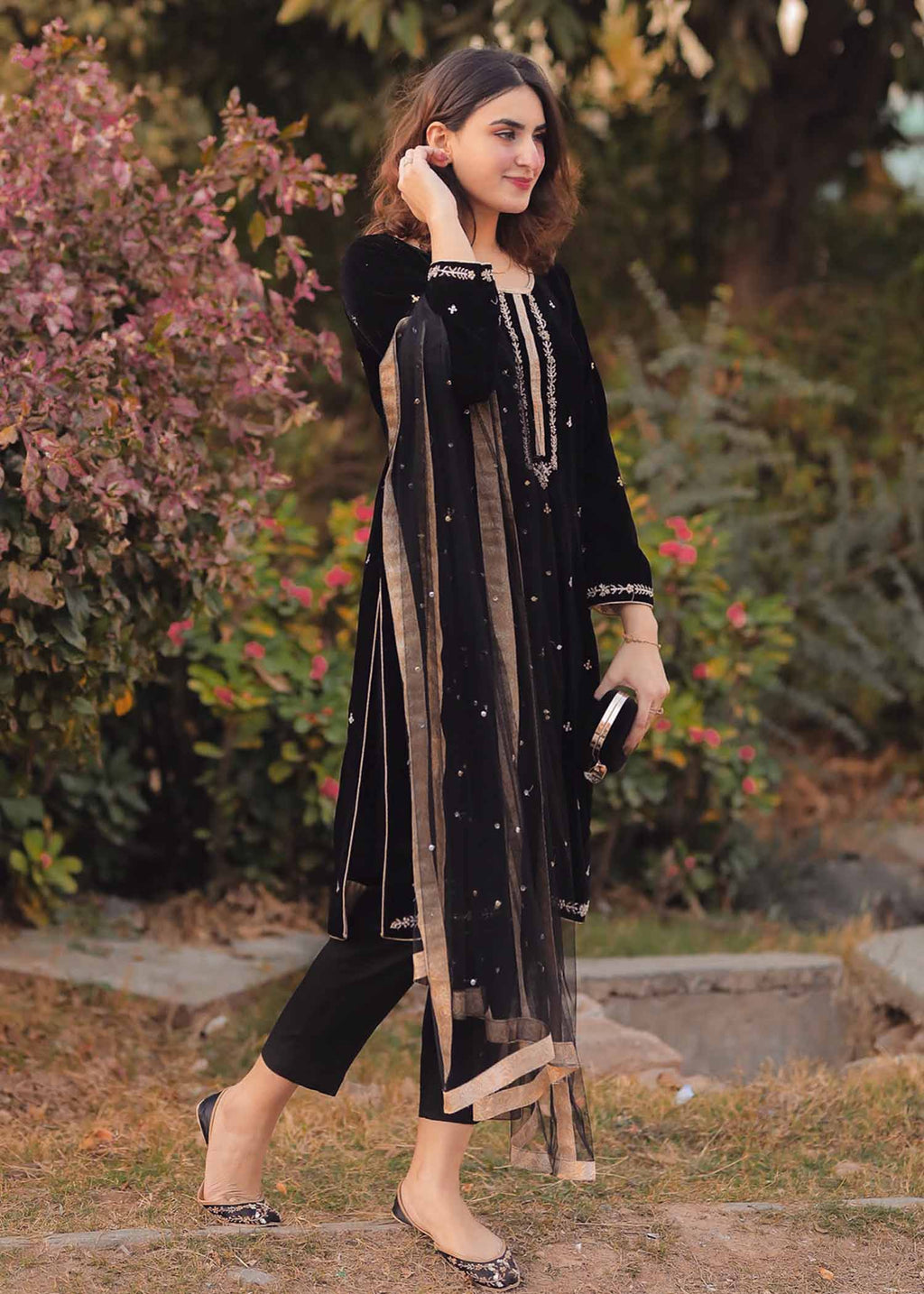 Sidra Mumtaz Black Rose Women 3pcs