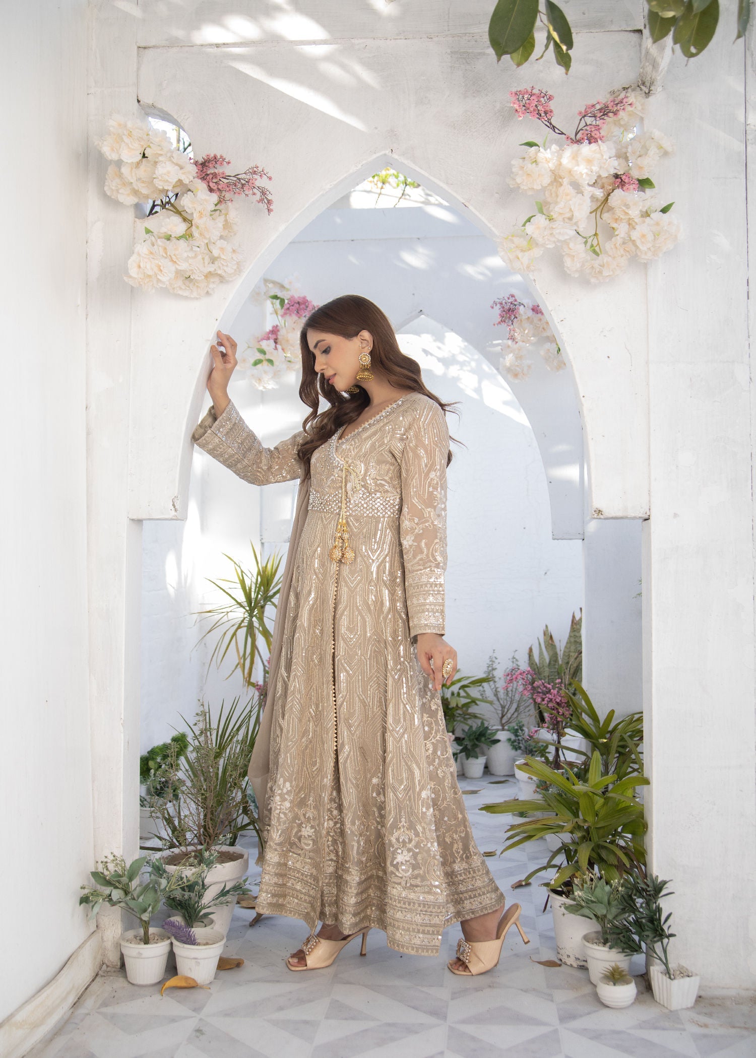 Manahils KURTI 105 CAMEL BROWN Women 3pcs