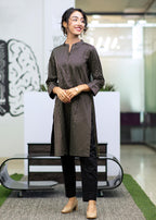 Eraj Hussain Wednesday Team Meetings — Black Kurta Placket Women 1pcs