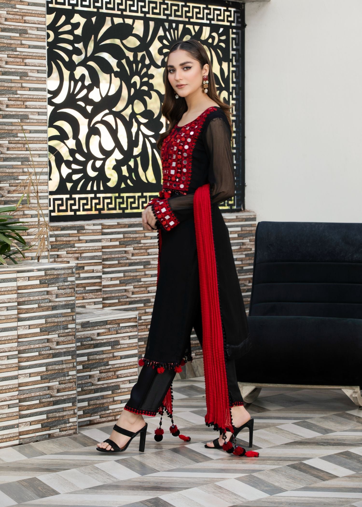 Khuda Baksh Creations Z 297 Black Women 4pcs