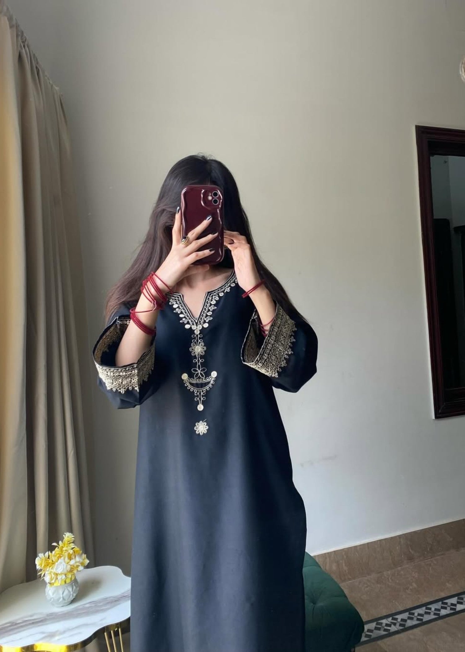 Tehzeeb Libas BLACK IRIS STITCHED Women 2pcs