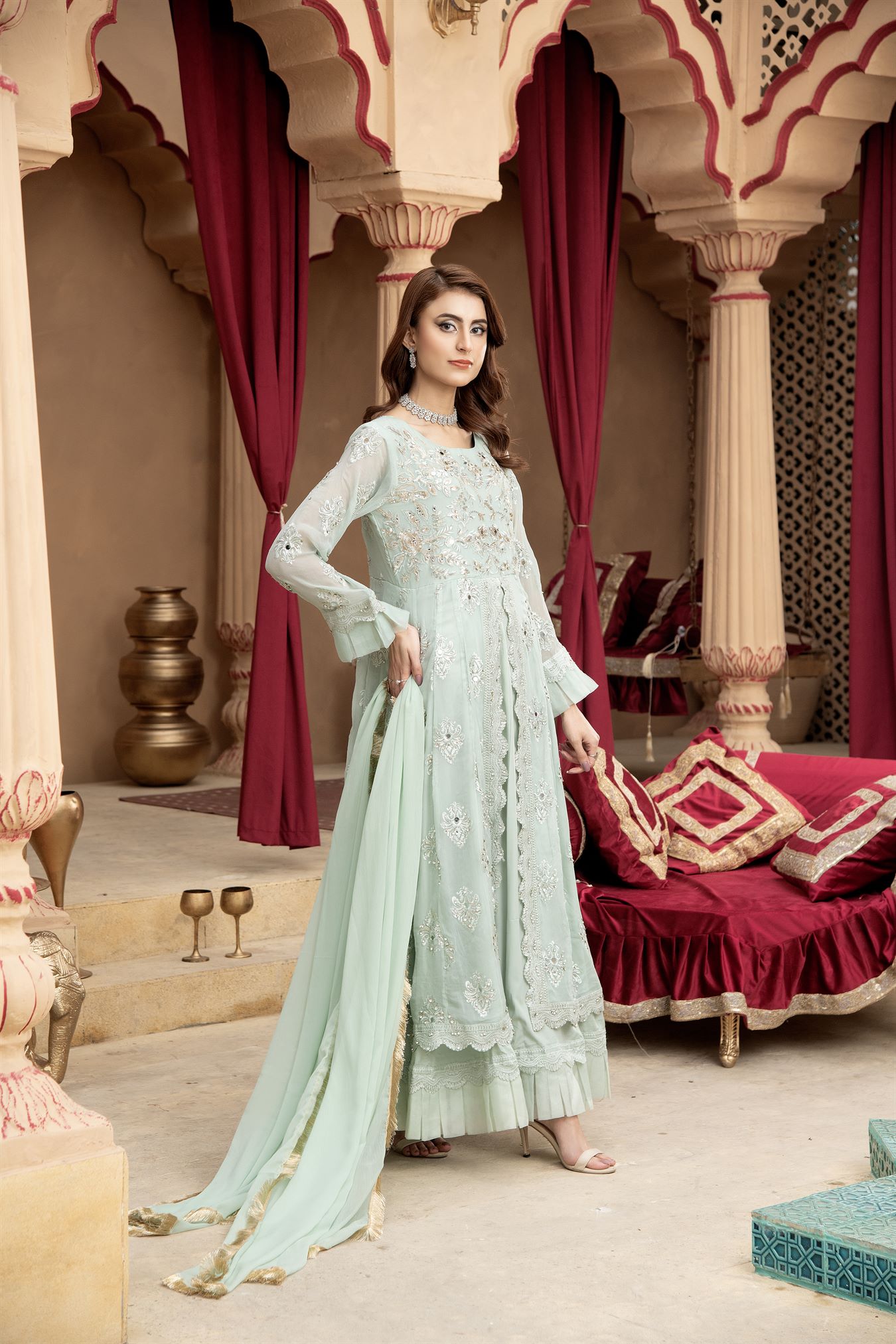 Manahils B 006 PASTEL GREEN Women 3pcs