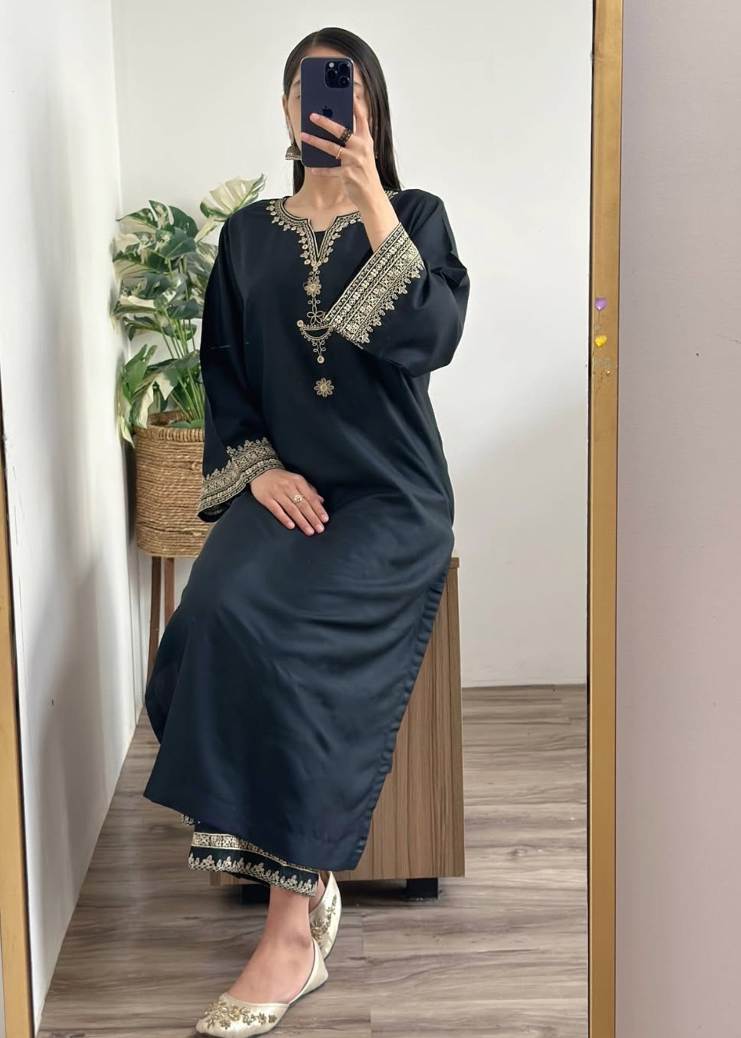 Tehzeeb Libas BLACK IRIS STITCHED Women 2pcs