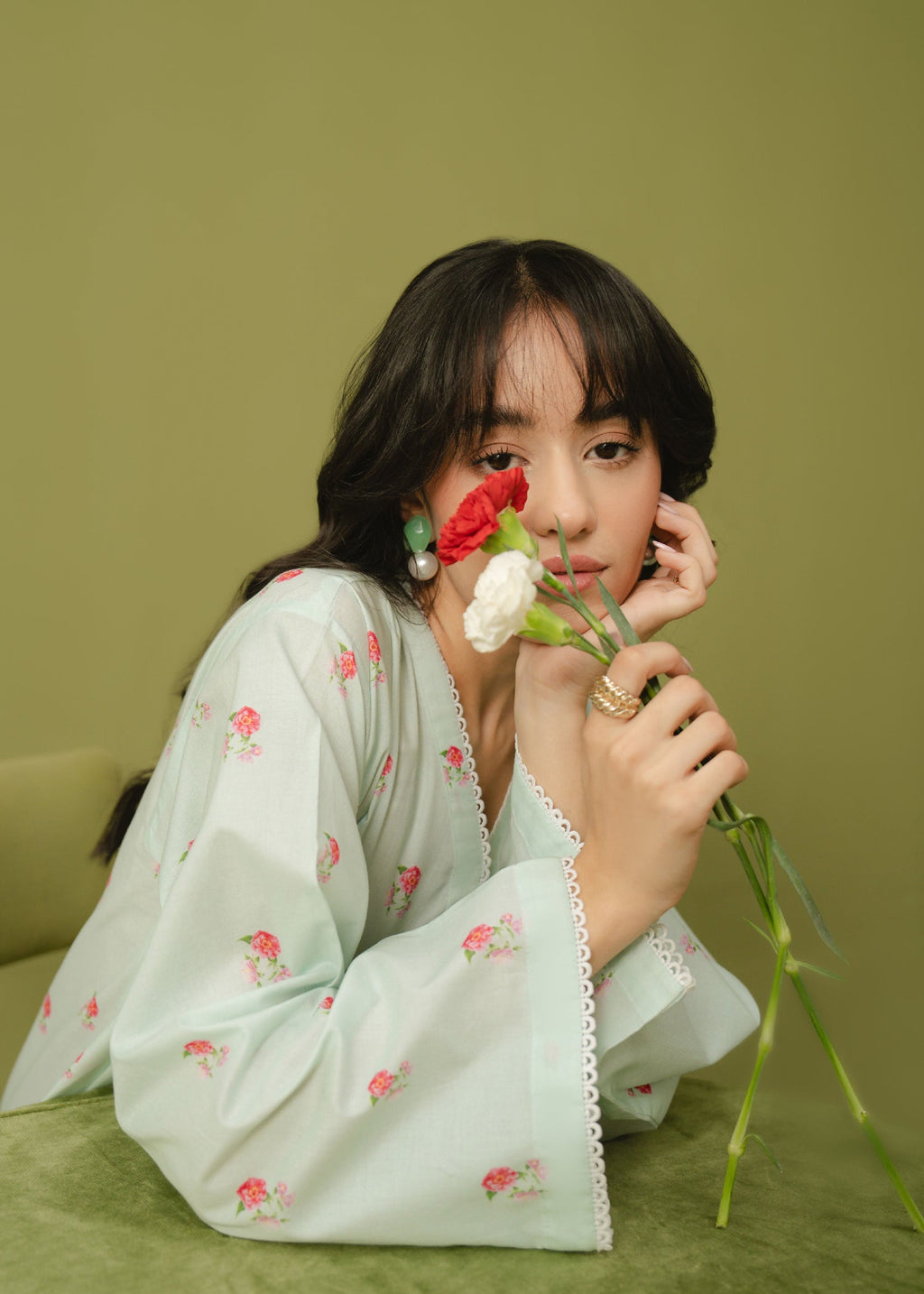 Buzzazi Pastel Blue Printed Suit Women 2pcs