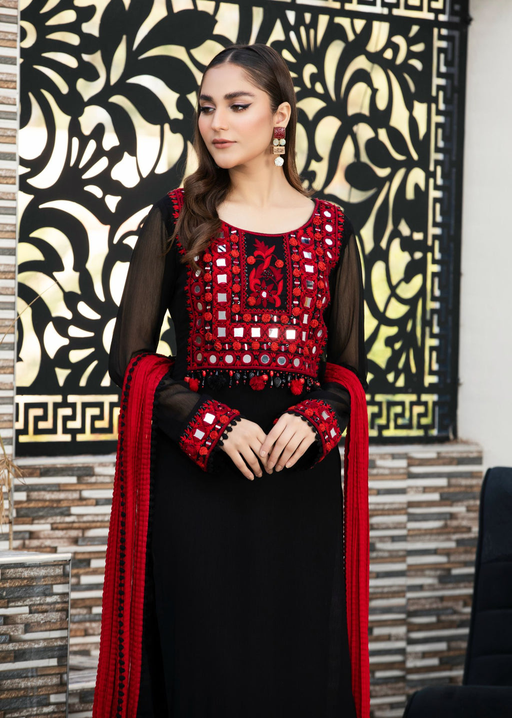 Khuda Baksh Creations Z 297 Black Women 4pcs