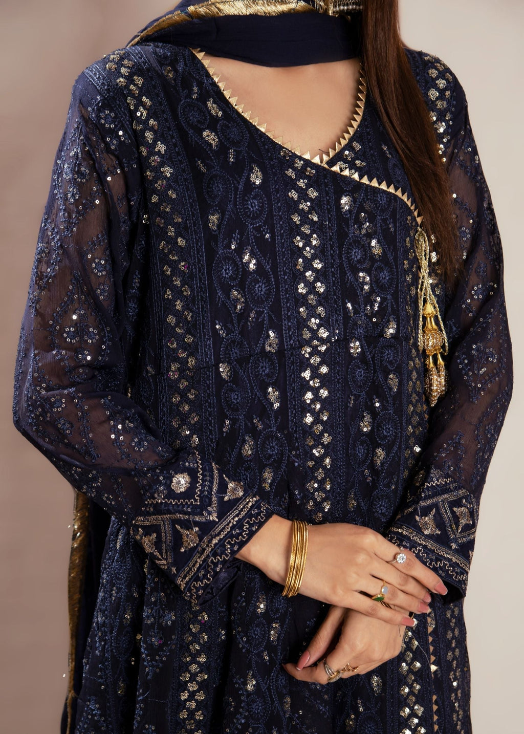 Manahils ANGRAKHA 099 MELANIE NAVY BLUE Women 3pcs