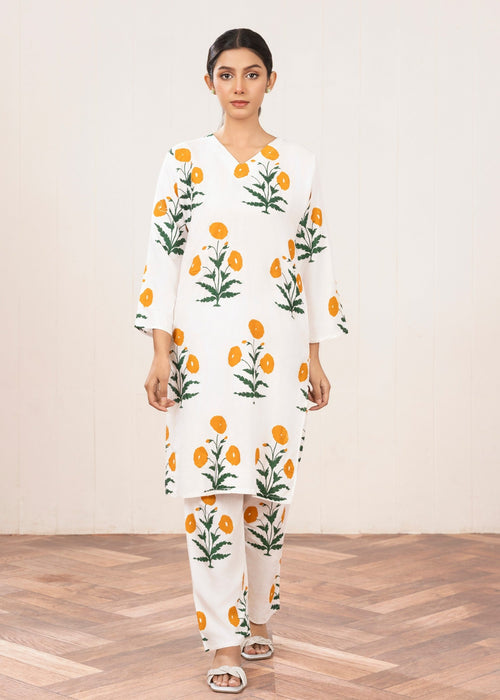 Anabya Garments MUSTURD SUNFLOWER Women 2pcs