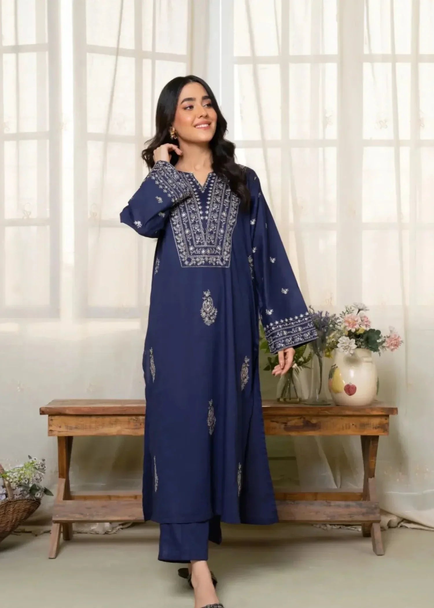 Shehroz Fashion ROYAL DUCK EMBROIDERED LAWN DRESS Women 2pcs