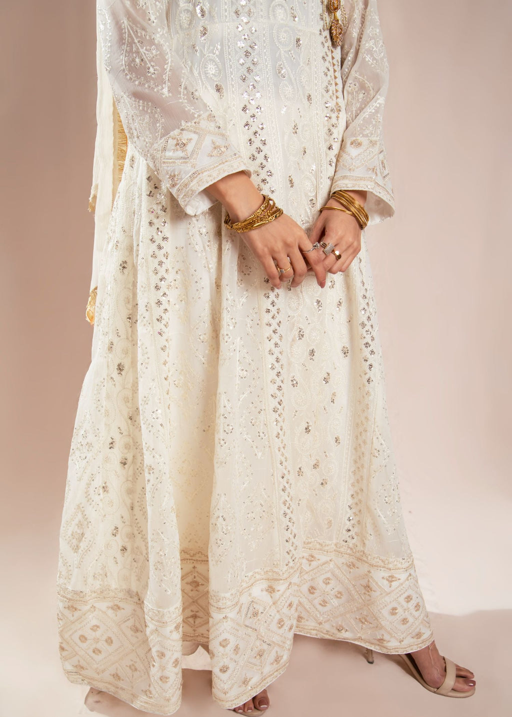 Manahils KURTI 099 MELANIE OFF WHITE Women 3pcs