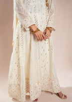 Manahils KURTI 099 MELANIE OFF WHITE Women 3pcs