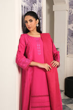 Buzzazi Bright Pink Embroidered Suit Women 3pcs